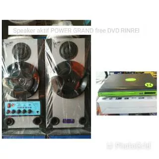 1Paket Speaker aktif POWER GRAND +DVD RINREI