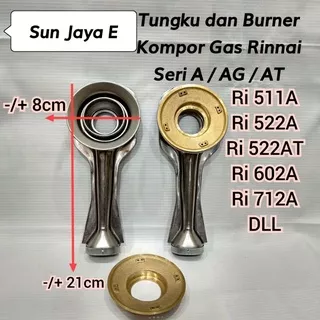 Cerobong Tungku + Burner Kompor Gas Rinnai Ri 511a 522a 602a 602ag 712a DLL