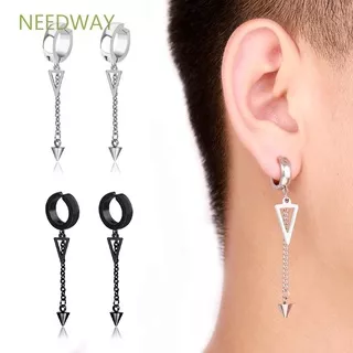 NEEDWAY Stud Earrings Dangle Earrings Fashion Fashion Jewelry Drop Earrings Women Hypoallergenic Triangle Geometric Without Piercing Titanium Steel Ear Clip/Multicolor