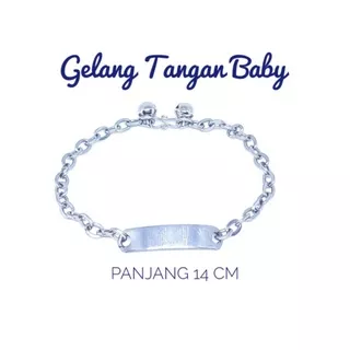 Gelang Tangan Monel Kalung Monel Gelang Kaki Monel Rantai Baja Putih Bayi Anak Custom Nuri Ukir Nama Ibu Dan Anak Couple