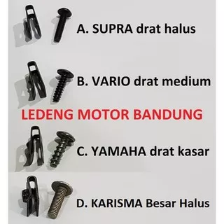 Baut Klip Bodi Motor M5 Yamaha Drat Kasar Honda Halus Klem Supra Vario Kleman