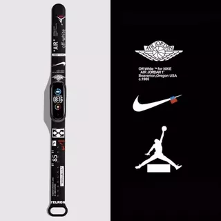 Nike Print Strap Tali Jam Smart Watch Xiaomi Mi Band 5 M5 - Hitam