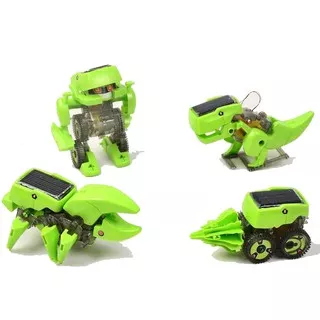 4 in 1 Transforming Solar Robot Science & Education DIY Toys Kids - Green