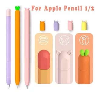 Apple iPad Pencil Gen 2 1 Body Case Cute Cartoon Pen Protective Sleeve 2nd 1st Soft Silicone Ultra Thin Contrast Color Non-slip Protector Cover Casing