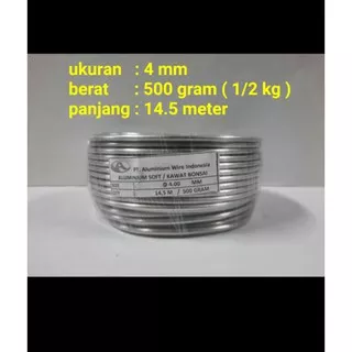 kawat bonsai aluminium 4 mm per roll 500 gram ( 1/2 kg )