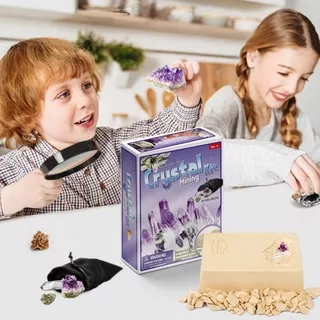 DIY set mining crystal pirate treasure gems archaeology children`s educational exploration and mining toys Kids Archaeological Toys Excavate Dig-Out Crystal Discover Mineral Game Early Development Education Toys for Children Dig toy mining kit set crystal