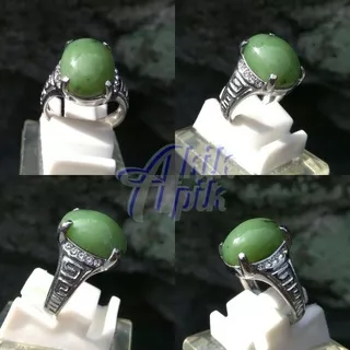 Cincin Wanita Batu Giok Aceh Natural Nephrite Jade Akik Nefrite Nefrit