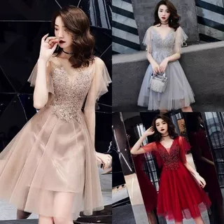 NW-808 XS-2XL Custom size Gaun pesta impor dress pesta gaun silver baju pesta wanita dress merah