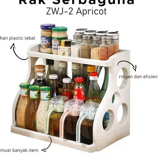 ?IMPORT? Rak Bumbu Dapur 2 Tingkat Rak Plastik 2 Susun Tempat Bumbu Dapur dan  Alat-Alat Dapur