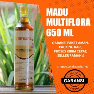 Madu Multiflora Pramuka 650ml - Madu Pramuka - Masu Asli Murni Alami - Raw Honey - Unpasteurisasi