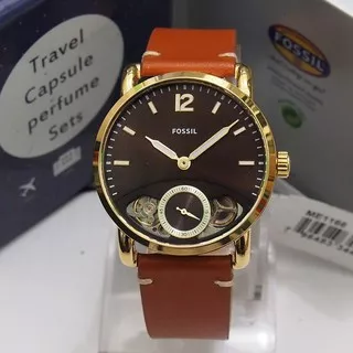 Jam Tangan Fossil Me1166 The Commuter Men Brown Sunray Skeleton - Murah Original