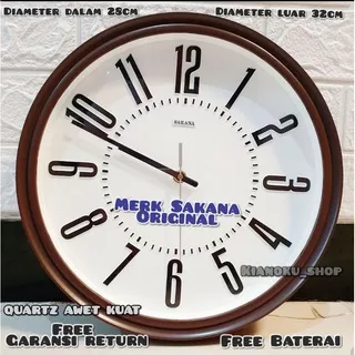 JAM DINDING SAKANA 550  3VARIAN WARNA ORINGINAL(GARANSI MESIN 1 TAHUN)