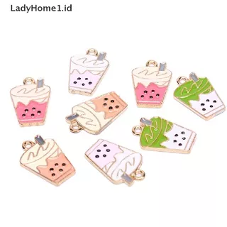 ?LadyHome1? 10pcs/lot Cute Milk Tea Enamel Charms Pendant DIY Earrings Craft Jewelry Making [ID]