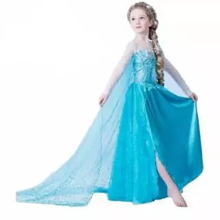 Baju anak perempuan dress kostum princess disney frozen elsa usia 2-7 tahun