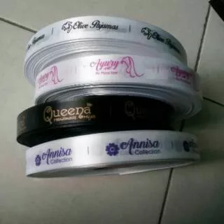 label hijab murah custom satin pita lebar 2cm