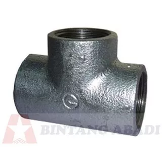Tee Pipa Air Ledeng 1/2 (15 mm) Besi Galvanis T Cabang 3 Drat Dalam Terbaru1437