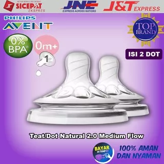 Dot Bayi Avent Baru Lahir Teat Natural 2.0 Nipple Karet Silicon Newborn SCF651/23 0M+ dot 2pcs/pack