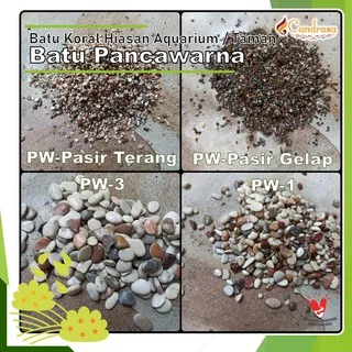 Batu Pancawarna 1 KG / Batu Koral / Hiasan Aquarium / Koral Aquarium / Batu Aquarium Warna Warni / Batu gravel pancawarna