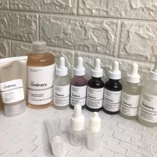 The Ordinary share in jar Niacinamide Alpha arbutin AHA BHA PELLING