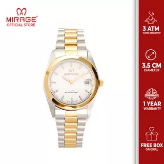 Miragewatch Jam Tangan Mirage Official Garansi Resmi 1 tahun  Original TS195M Kombinasi Silver Gold