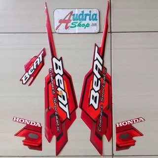 Striping Motor Stiker Motor Honda Beat 2008 Merah