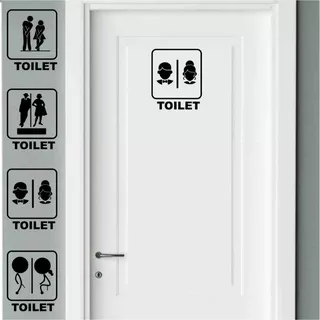 Stiker Toilet Stiker Bathroom Stiker Cuttig Pintu Tembok Kamar Mandi Wc Toilet Room