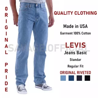 Celana Levis Pria 505 Reguler Pants ( Celana Jeans Pria Model Standar ) Ukuran 28-38 Panjang