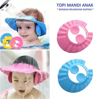Topi Mandi Keramas Anak Bayi Dengan Pelindung Kuping  ( Baby Shower Cap Hat )