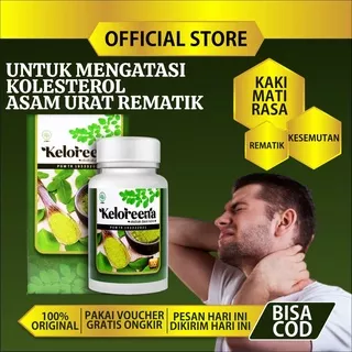 Obat Kolesterol Tinggi Asam Urat Rematik Kesemutan & Kebas Tangan Dan Kaki Mati Rasa Keloreena Kapsul Daun Kelor Asli Berkualitas With Nano Technology