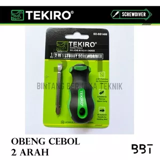 Tekiro Obeng Cebol Bolak Balik / Obeng Pendek Dua Arah Stubby