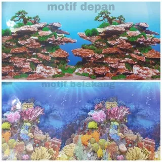 Background gambar Aquarium tinggi 40cm / Wallpaper Aquarium Harga Murah 1 Meter