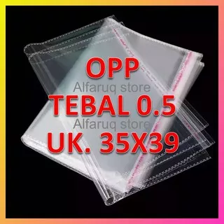 Plastik OPP 35x39 TEBAL 05 (100 Lembar) / Plastik OPP Seal TEBAL / Plastik Opp Lem TEBAL Murah