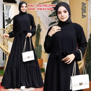 Exclusive Casual Abaya Hitam Polos Turkey Abaya Aqila Bahan JetBlack Lembut Arab Farisa Olshop NOQBA Abaya Bordir Marwah Busui Gamis Ori Saudi Jubah Arab Dress Hitam Pengajian Syari Cantik