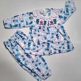 Yeiko- Setelan Baju Panjang Bayi-Piyama Baju Tidur Anak Murah-Motif Boneka Beruang Yeiko 3-8 Bln