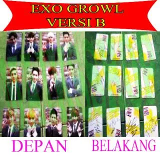 Exo Growl Versi B Photocard