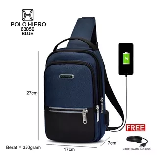 (RF) Tas Slempang Pria Polo Hiero 63050 Tas Dada Cowok Tas Slingbag Tas Selempang Pria Tas Bahu