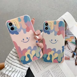 The New Side-printed Phone Case Is Suitable for IPhone 7 8 Plus 11 12 Pro X Xs Max Xr Smiley Face Soft Liquid Silicone Back Cover