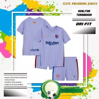 JERSEY BOLA BARCELONA AWAY NEW KIDS 2021/2022 GRADE ORI | BAJU BOLA ANA BARCELONA TERBARU