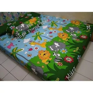 Sprei Karakter King Size Uk 180 Sprei Katun Sprei Homemade Sprei Baby Animal Jungle Dino