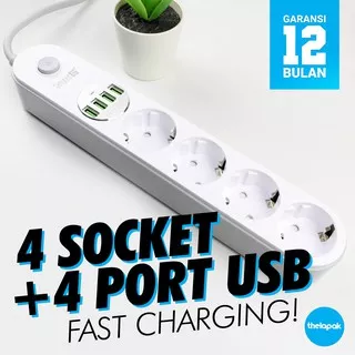 Stop Kontak Secret G SE4432 4 Socket 4 Port USB Original Resmi / Desktop Charger Murah