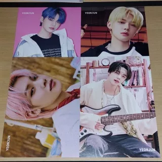 TXT YEONJUN FLYER SHIBUYA JAPAN SET (MAGIC HOUR + DRAMA + STILL DREAMING + CHAOTIC WONDERLAND) POSTCARD POSTER PC PHOTOCARD