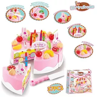 DIY Birthday Cake  37 Pcs mainan Kue Ulang tahun potong ( 889-21 )