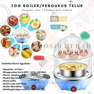 (MURAH) Egg Boiler/Alat Pengukus Telur/Rebus telur 2 Susun Serbaguna