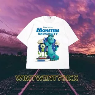 KAOS MONSTERS INC UNIVERSITY VINTAGE TEE (OVERSIZE WHITE T-SHIRT)