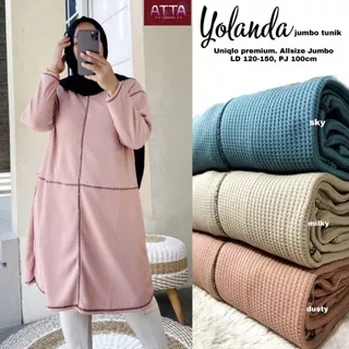 [READY] YOLANDA JUMBO TUNIK ATTA / ELIANA YOLANDA TUNIK RAJUT PREMIUM BIGSIZE OVERSIZE ATASAN JUMBO