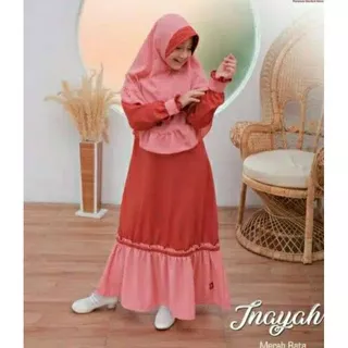 Inayah Kids Bata 7-10 Thn Free Hijab Gamis Anak SD Terbaru Set Busana Muslim Ngaji Lebaran Ramadhan Murah Lebay Best Seller Diskon Promo Flash Sale COD