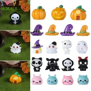 OKDEALS 1Pcs Vampire Halloween Decor Pumpkin Micro Landscape Ornaments Halloween Ornaments Cute Miniature Figurines Mini Ghost Garden Decorations Resin Craft