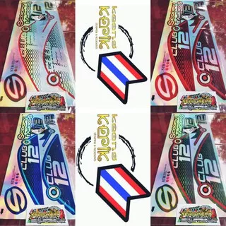 STRIPING STIKER LIS VARIASI THAILAND MOTOR HONDA SCOOPY - i 2019 MOTIF CLUB 12 STR FULL HOLOGRAM