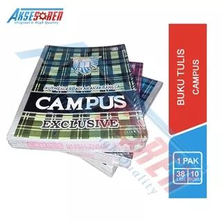 Buku Tulis Sekolah Campus 38 Lembar [10 Buku] / Buku Catatan Harian SD SMP SMA Kuliah / Alat Tulis Perlengkapan Sekolah Anak / Buku Campus 38 Lembar 1 Pak / Buku Kampus 1 Pack / Buku Tulis Kwarto A5