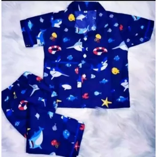 Piyama anak kecil termurah n terlaris Motif shark/ikan hiu